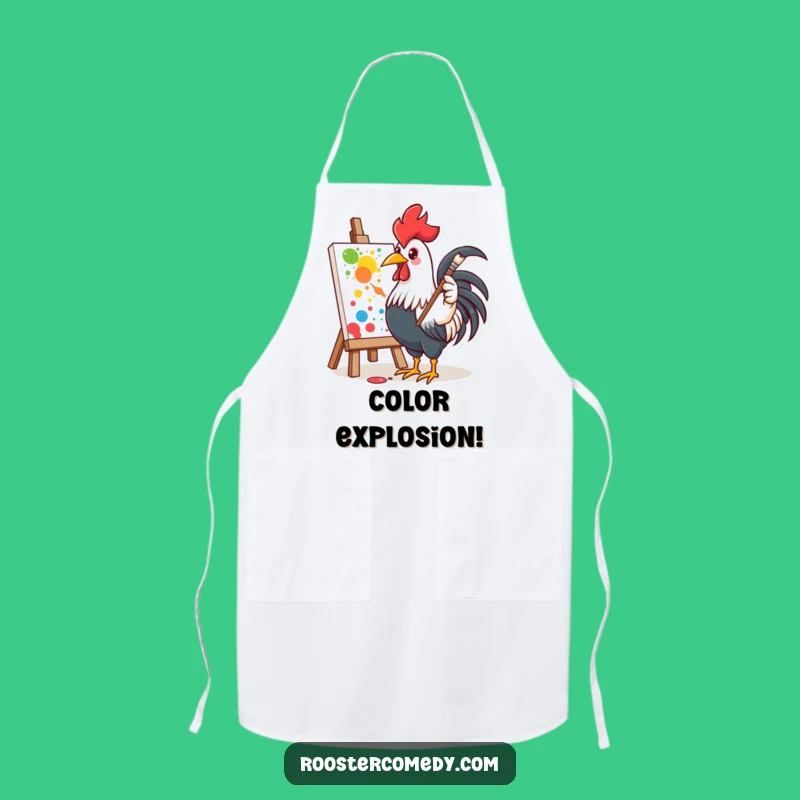 Funny Rooster Artist Apron - Paint Your Masterpiece with Confidence