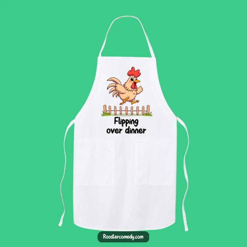 Funny Rooster Apron: Kitchen Jumper, Energetic Grin, Humorous Cook Gift