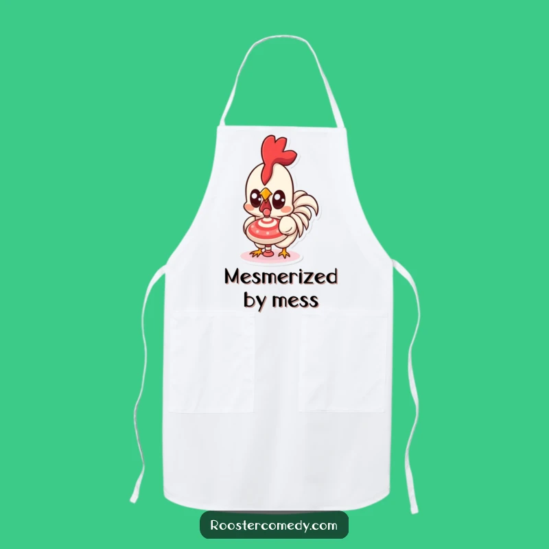 Funny Kawaii Rooster Apron - Chef's Mesmerized Spin Design Gift