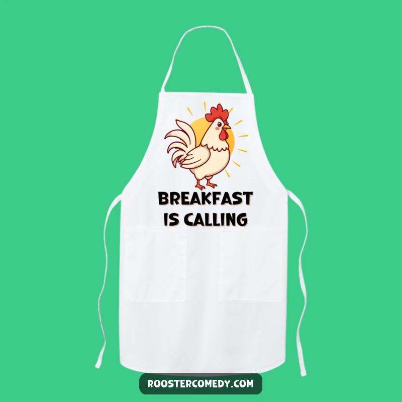 Funny Kawaii Rooster Sunrise Apron: Cute Morning Bird Kitchen Apron, Ideal Funny Gift