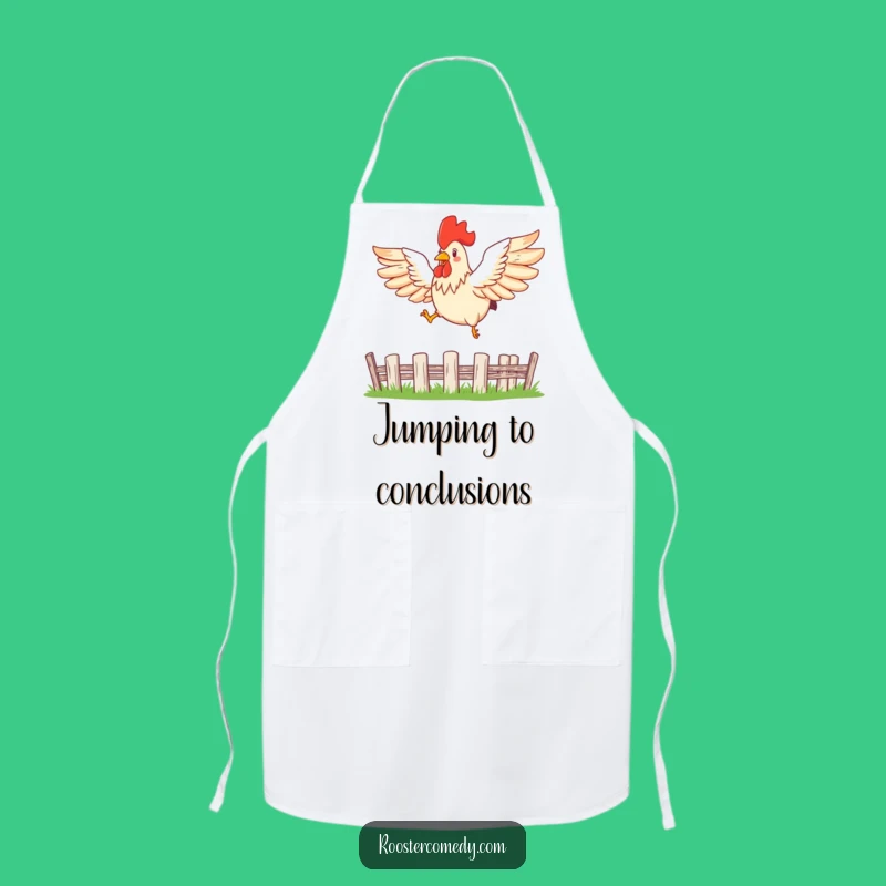 Funny Leaping Rooster Apron - Conquer Your Kitchen with Style!