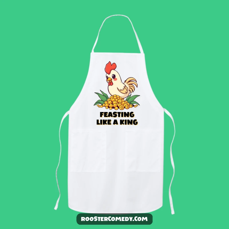 Funny Rooster Apron: Kitchen Corn Lover, Sparkling Eyes, Humorous Cook Gift
