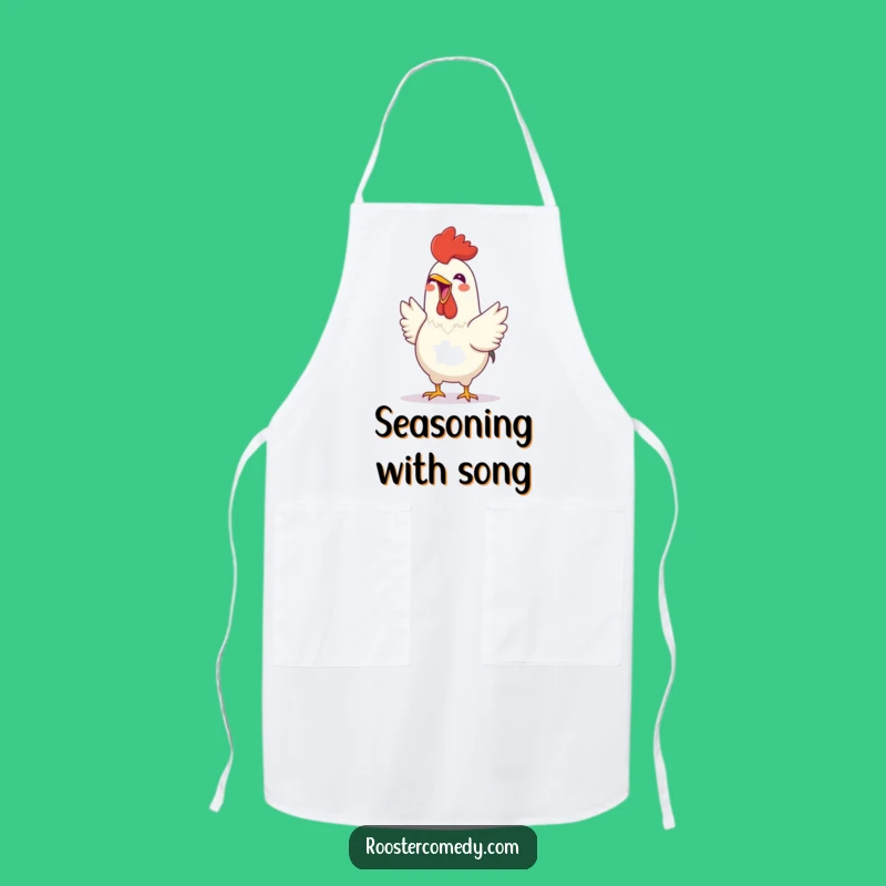 Funny Rooster Crowing Apron - Cheerful Kitchen Fun for Bird Lovers