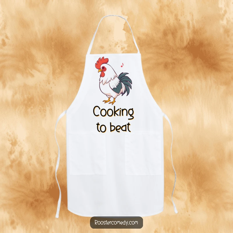 Funny Rooster Dancing Apron: Humorous apron with a rooster rhythmically bobbing its head, ideal for cooks who love to groove.