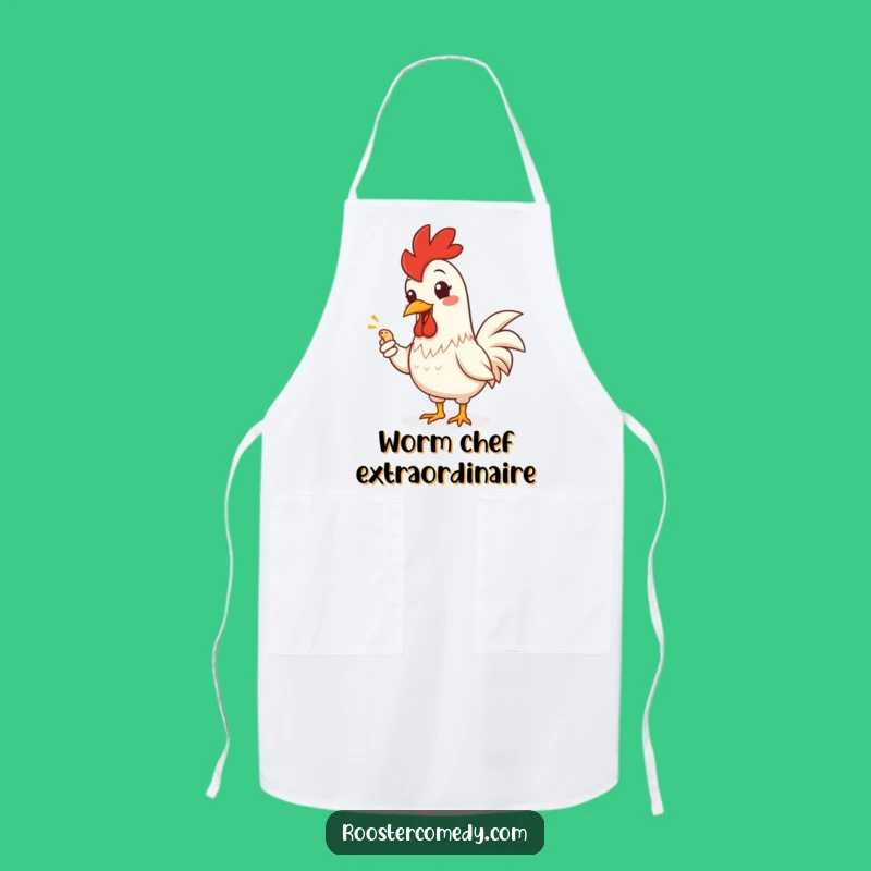 Funny Rooster Worm Apron - Hilarious Kitchen Gift for Aspiring Chefs