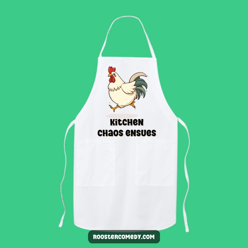 Funny Tripping Rooster Apron - Cook Up Some Laughs (and Avoid Spills!)