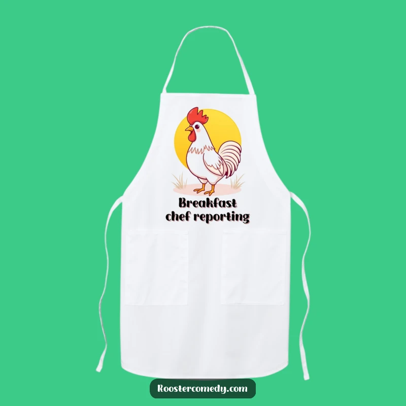 Kawaii Rooster Sunrise Apron: Cook with Morning Joy