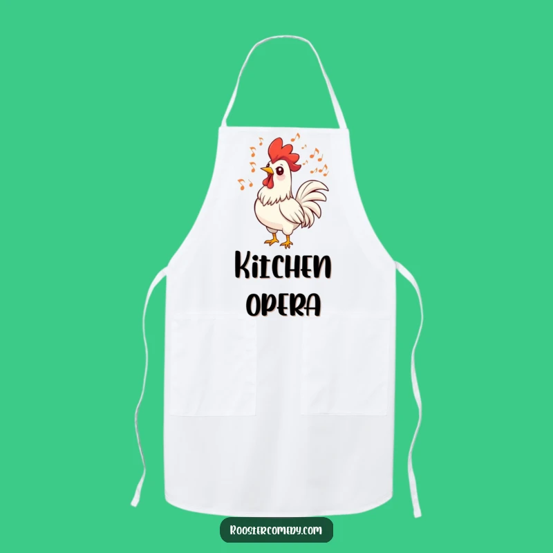 Funny Singing Rooster Apron - Cook to Your Own Beat!