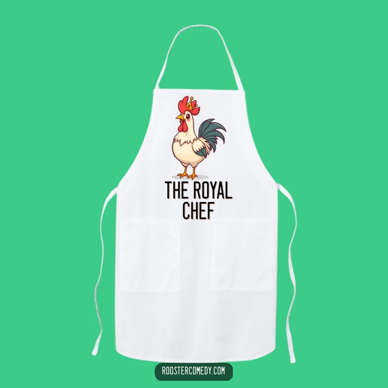 Funny Royal Rooster Apron: Hilarious Kitchen Wear for the Regal Chef