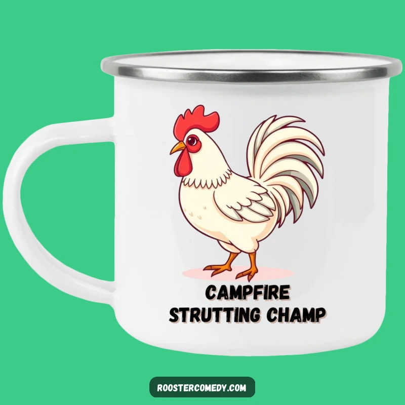 Kawaii Rooster Strutting Camping Mug: Adventure with Swagger