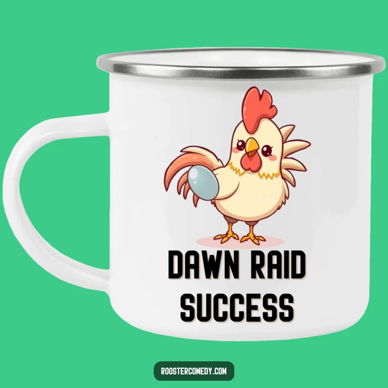 Funny Kawaii Rooster Enamel Mug: Adventure with Humor - Great Funny Gift