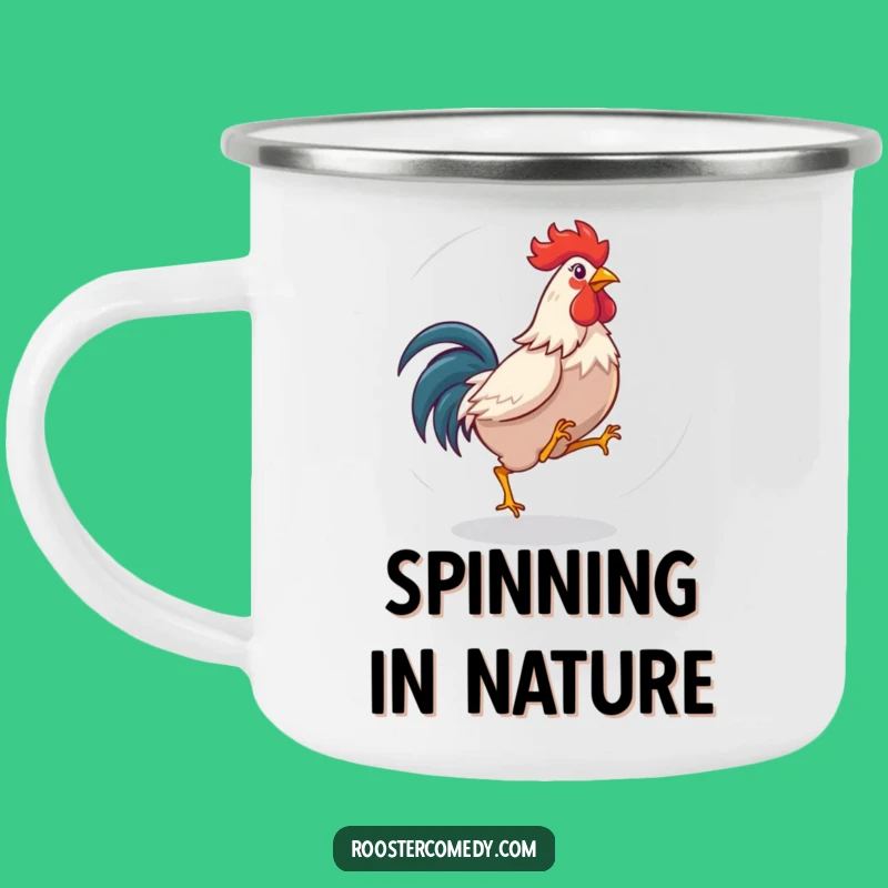 Funny Dizzy Rooster Camping Mug - Playful Adventures for Bird Lovers!