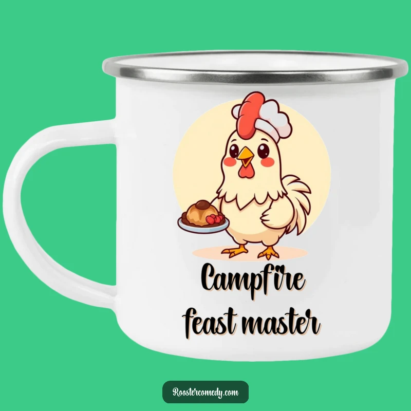 Funny Kawaii Rooster Chef Camping Mug - Culinary Cup, Outdoor Foodie Gift