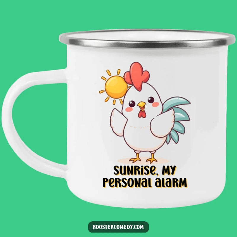 Funny Kawaii Rooster Sun Camping Mug: Brighten Your Outdoor Adventures Gift