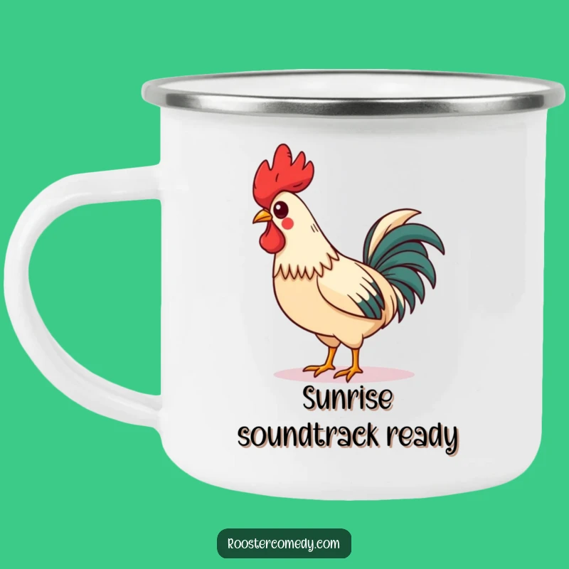 Funny Rooster Camping Mug: Outdoor Charm, Askew Comb, Whistling Proudly, Perfect Humorous Gift