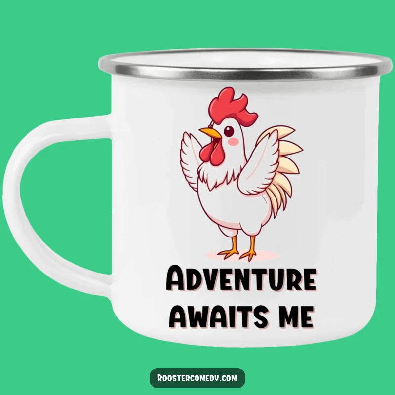 Funny Rooster Flapping Camping Mug - Energetic & Durable Outdoor Gift
