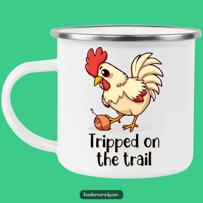 Funny Rooster Trip Camping Mug: Outdoor Clumsy Bird - Adventurous Funny Gift