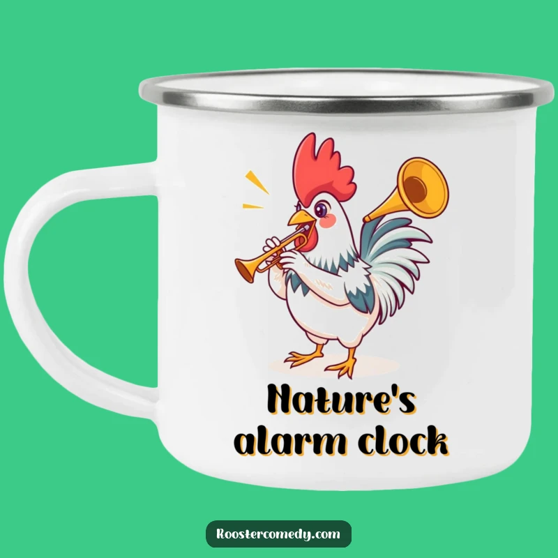 Funny Rooster Trumpet Camping Mug - Your Adventure's Musical Companion!
