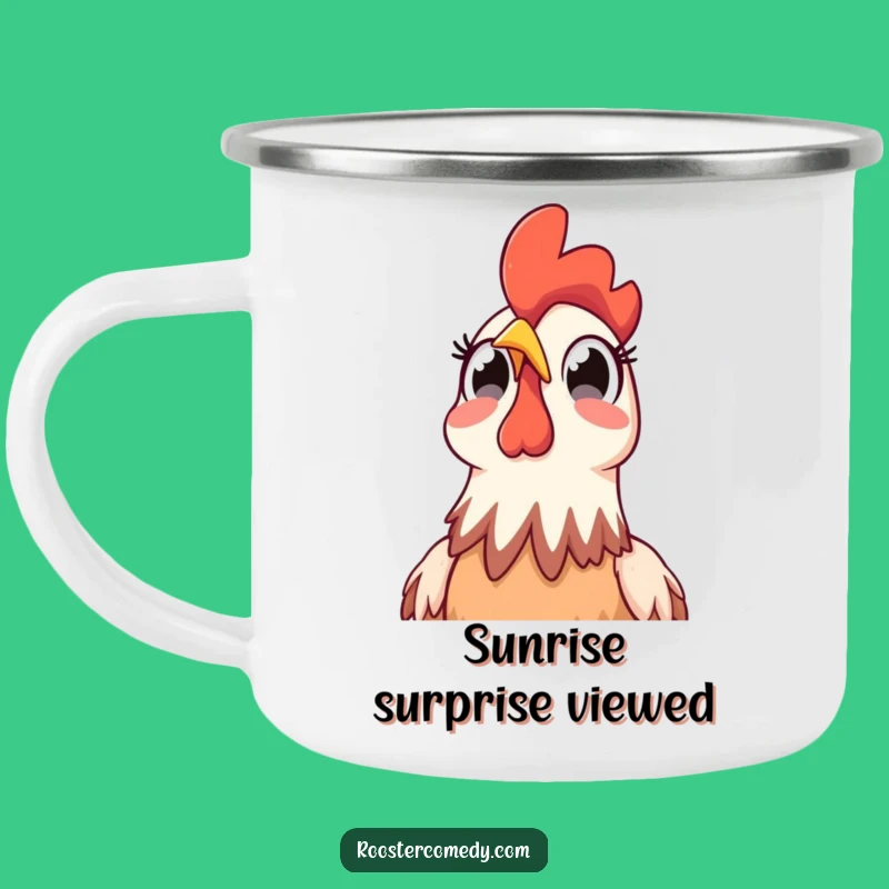 Funny Rooster Sky Surprise Camping Mug: Morning Comedy!