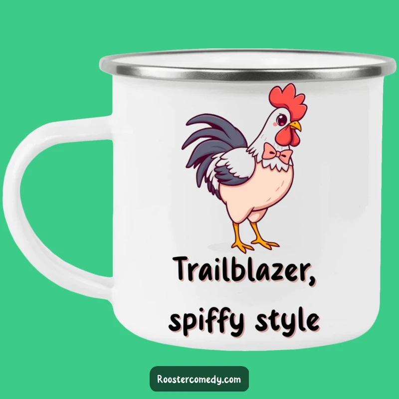 Funny Kawaii Rooster Bowtie Camping Mug: Stylish Sips for Outdoor Adventures Gift