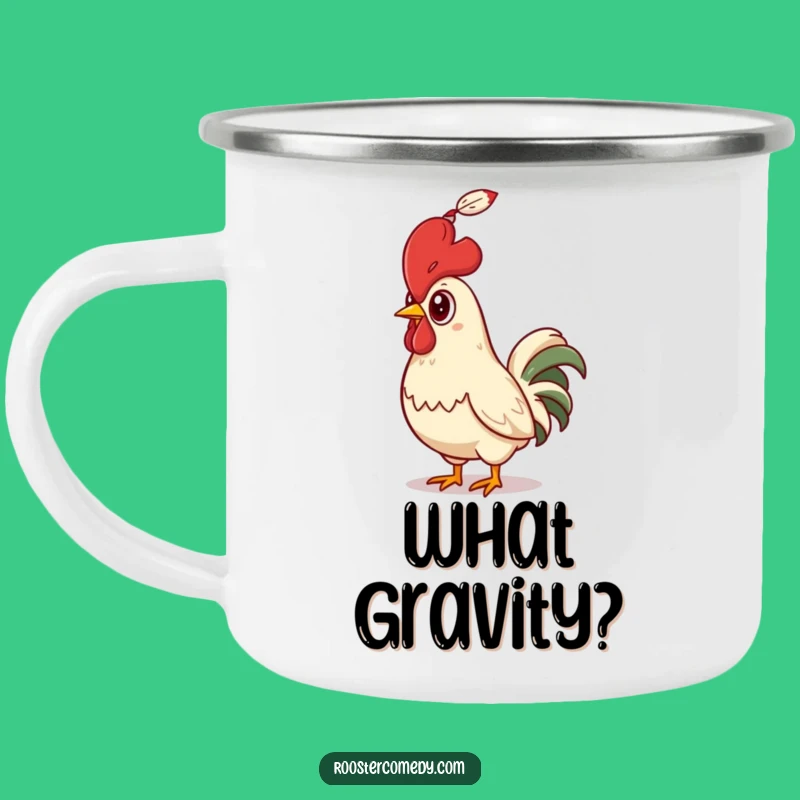 Funny Rooster Feather Shock Camping Mug - Outdoor Comedic Bird Mug, Great Funny Gift
