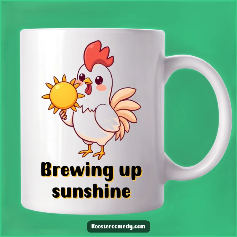 Funny Kawaii Rooster Sun Mug - Cheerful Morning Gift for Bright Personalities