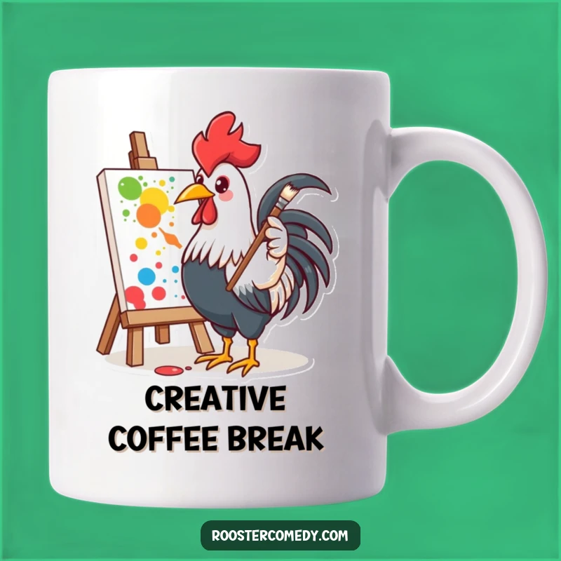 Funny Rooster Artist Mug - Hilarious Creative Gift for Colorful Personalities
