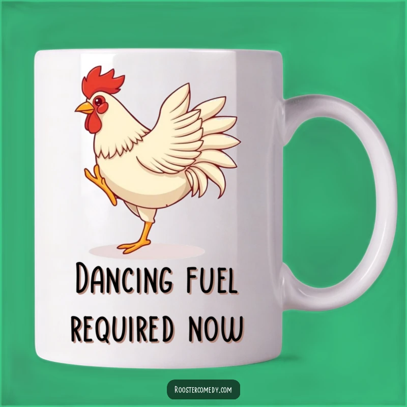 Funny Dancing Rooster Celebration Mug - Energetic Farm Gift