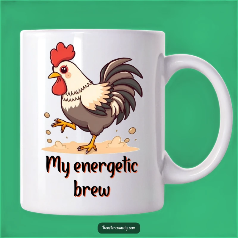 Funny Kawaii Rooster Dust Mug: Playful Chicken Gift for Energetic Mornings