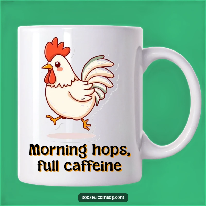 Funny Kawaii Rooster Hop Mug - Adorable Bird Gift for Morning Lovers