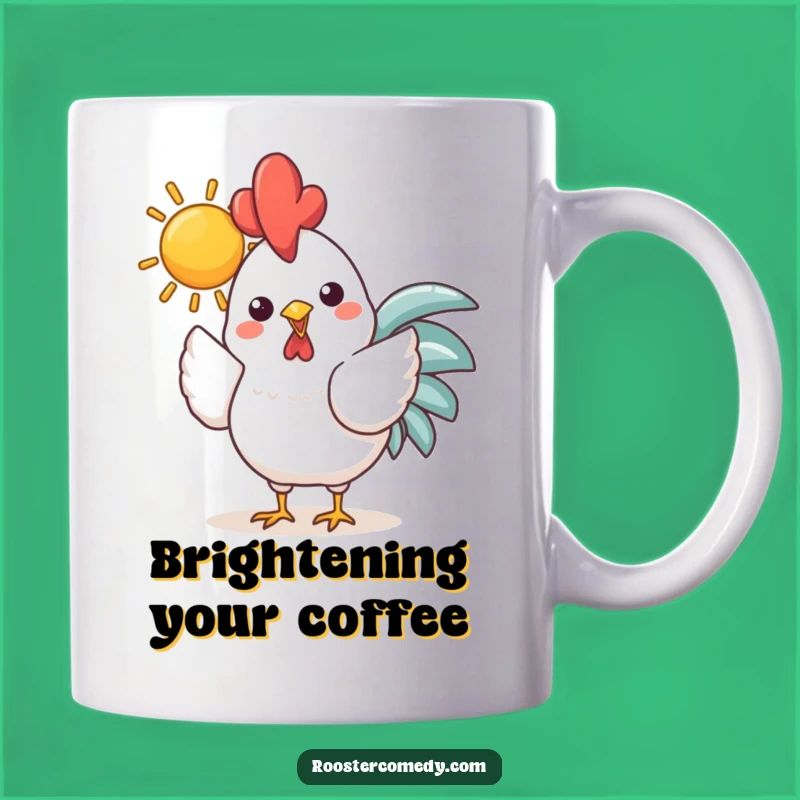 Funny Kawaii Rooster Sun Mug: Brighten Your Day Gift for Optimists