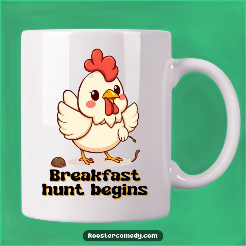 Funny Kawaii Rooster Worm Mug: A Cheerful Start to Your Day