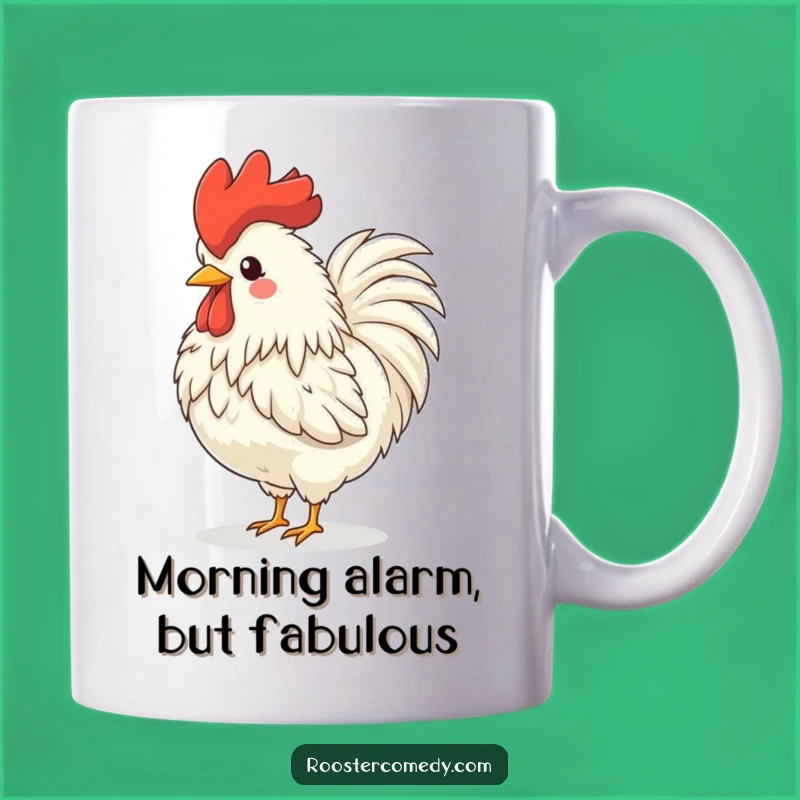 Funny Rooster Crowing Mug: Hilarious Farm Bird Gift for Early Risers and Jokers