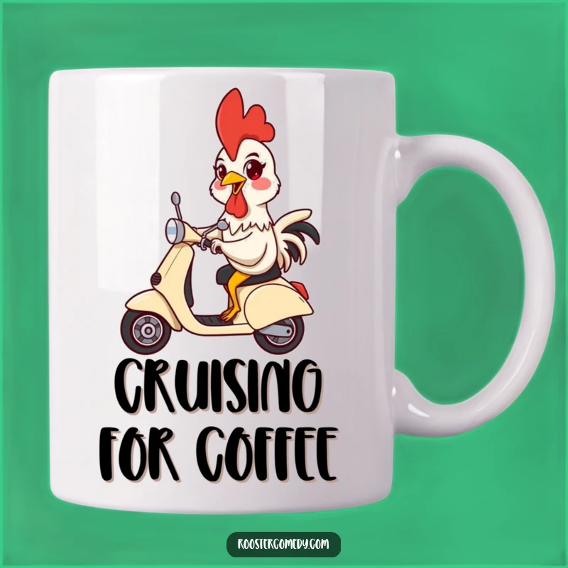 Funny Rooster Scooter Mug - Hilarious Ride Gift for Go-Getters