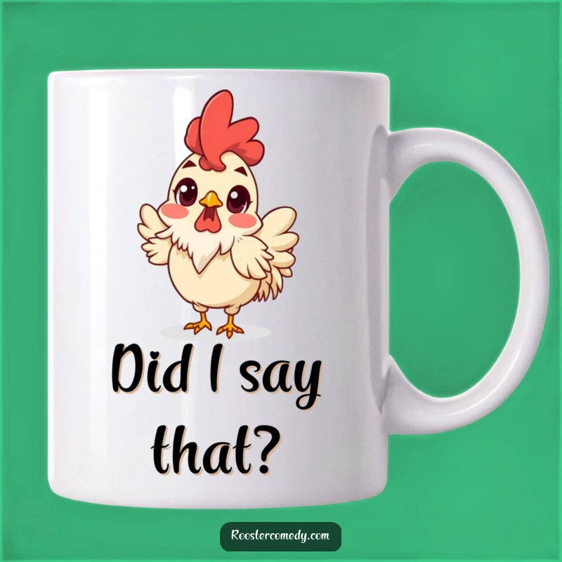 Funny Surprised Rooster Mug - Shocked Bird Lover Gift