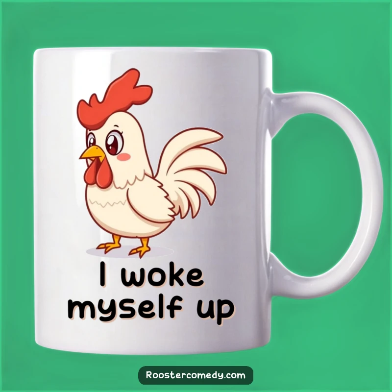 Funny Surprised Rooster Squawking Mug - Hilarious Animal Gift for Mornings