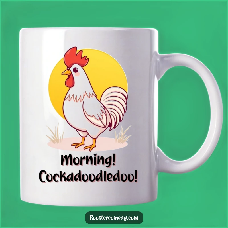 Funny Kawaii Rooster Sunrise Mug: Hilarious Morning Gift for Early Risers