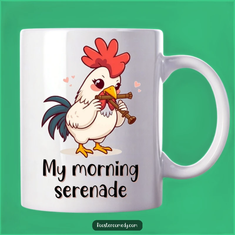 Funny Rooster Flute Delight Mug: A Hilarious Gift for Music Lovers Who Adore Funny Farm Animals