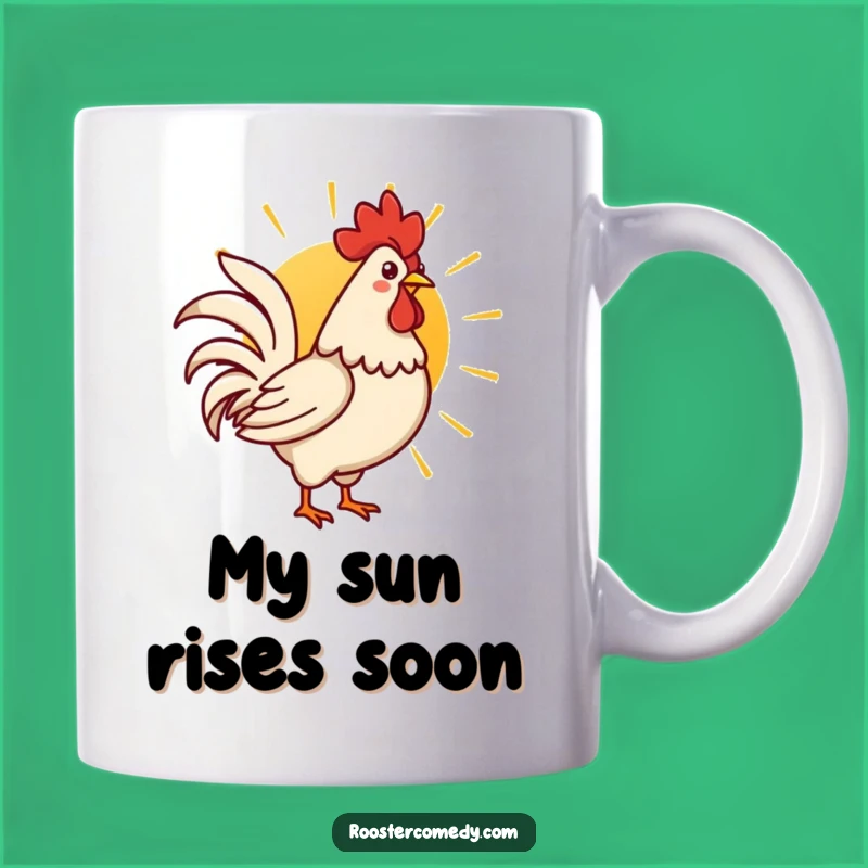 Funny Kawaii Rooster Sunrise Mug: Cute Morning Bird, Perfect Funny Gift for Early Risers