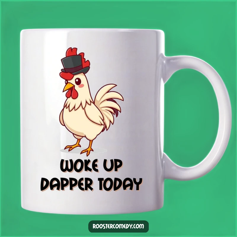 Funny Dapper Rooster Top Hat Mug - Quirky Farm Gift