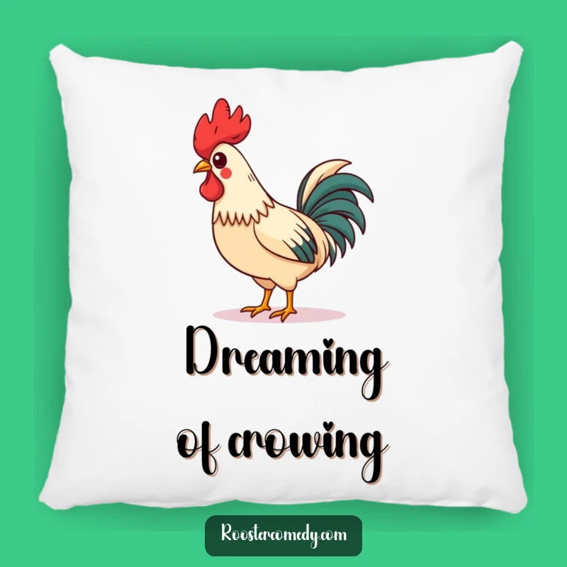 Funny Rooster Pillow: Cozy Charm, Askew Comb, Whistling Proudly, Perfect Humorous Gift Accent