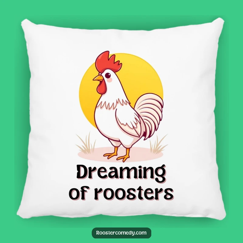 Comfy Kawaii Rooster Sunrise Pillow: Cuddle Up with Morning Cheer