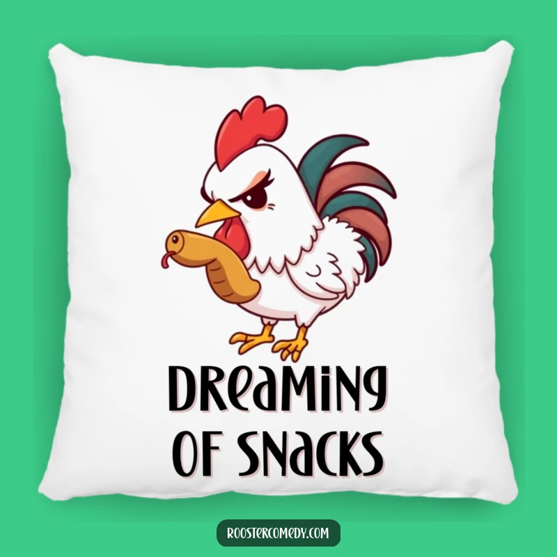 Funny Rooster Worm Pillow - Comfy Accent with a Sly Wink