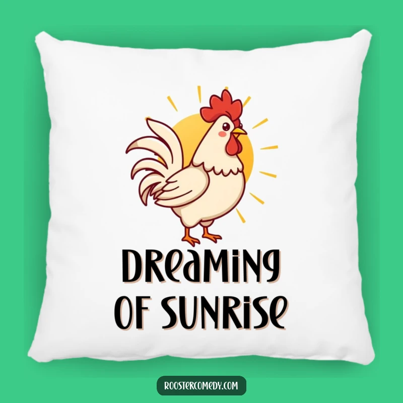 Funny Kawaii Rooster Sunrise Pillow: Soft Morning Bird Accent Pillow, Perfect Funny Gift