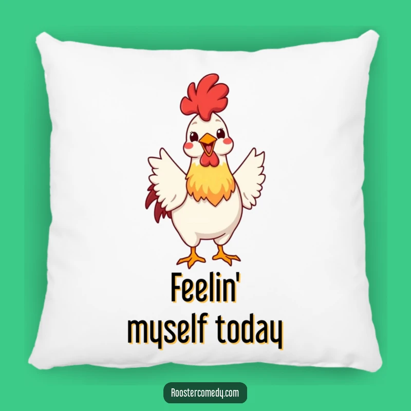 Funny Rooster Strut Pillow: Cozy Confidence Display - Soft Funny Gift