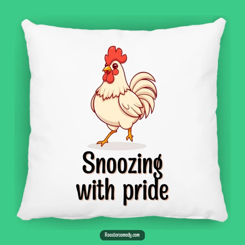 Funny Kawaii Rooster Confident Pillow: Soft Proud Bird Accent Pillow, Perfect Funny Gift