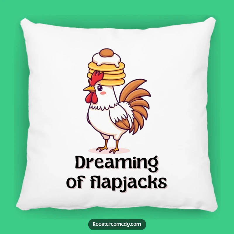 Funny Pancake Rooster Pillow - Cuddle Up with Breakfast Fun