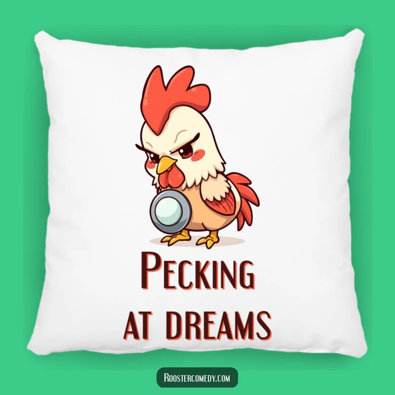 Funny Rooster Button Pillow: Cozy and Hilarious Accent for Mischievous Homes