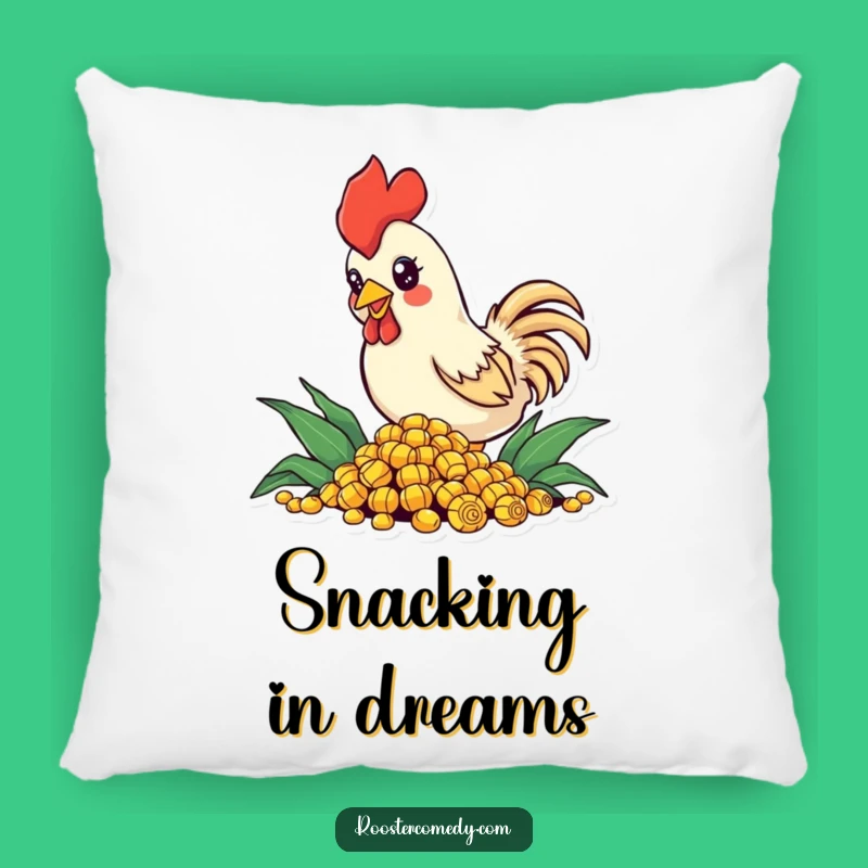 Funny Rooster Pillow: Cozy Corn Lover, Sparkling Eyes, Perfect Humorous Gift Accent