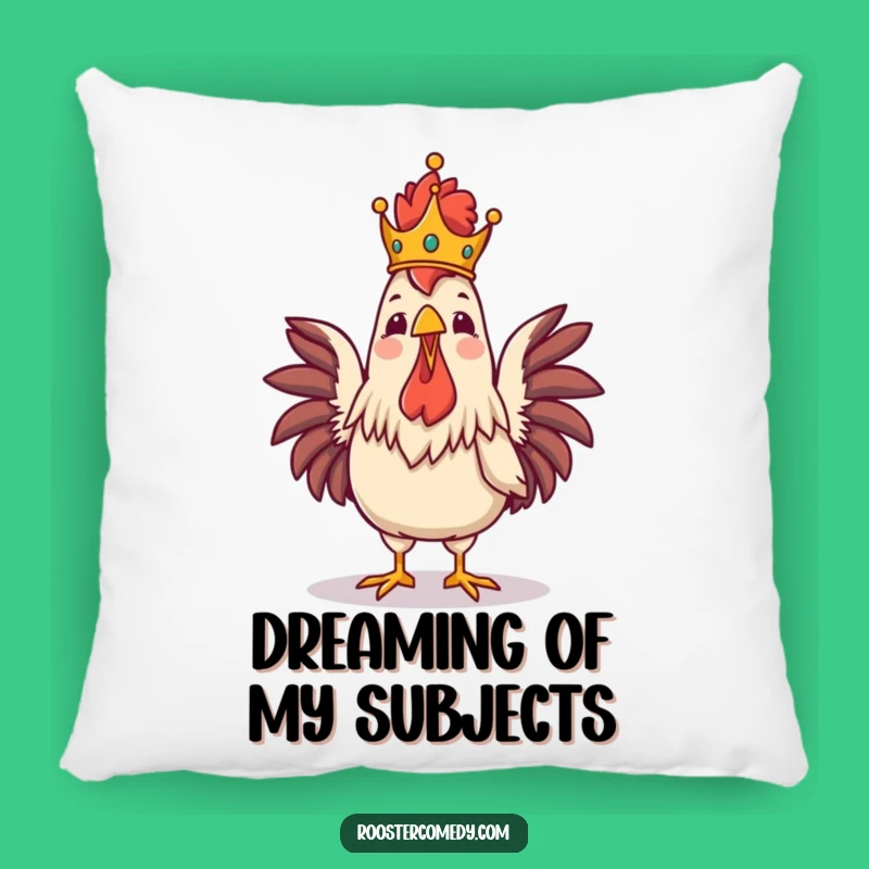 Funny Royal Rooster Crowing Pillow - Cozy Majestic Bird Decor